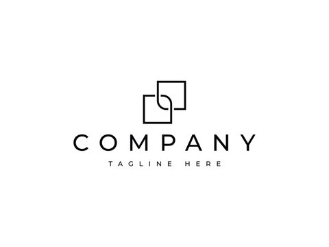 square with infinite link symbol logo design
