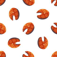 fish steak barbecue fried cook pattern background