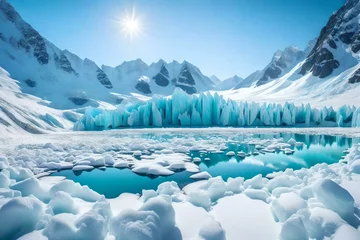 Fototapeten A breathtaking view of a glacier in a snowy landscape © Muhammad
