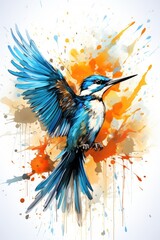 A vibrant bird soars with wings wide open. (Illustration, Generative AI)