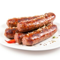 Sausage isolated on white (generative AI)