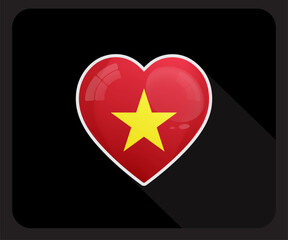 Vietnam Love Glossy Pride Flag Icon
