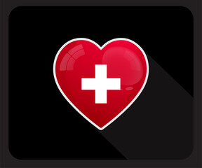 Obraz premium Switzerland Love Glossy Pride Flag Icon 