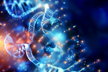 Human DNA double helix structure background, Generative AI stock illustration image