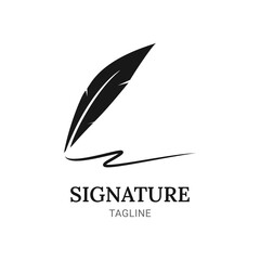 FEATHER LOGO DESIGN CONCEPT. SIMPLE LOGO OF SIGNATURE