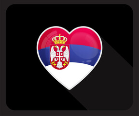 Serbia Love Glossy Pride Flag Icon
