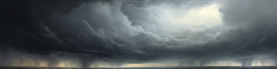 Rolgordijnen Extraordinary fantastic Sky clouds above the ground, landscape © Anatoly Shapoval