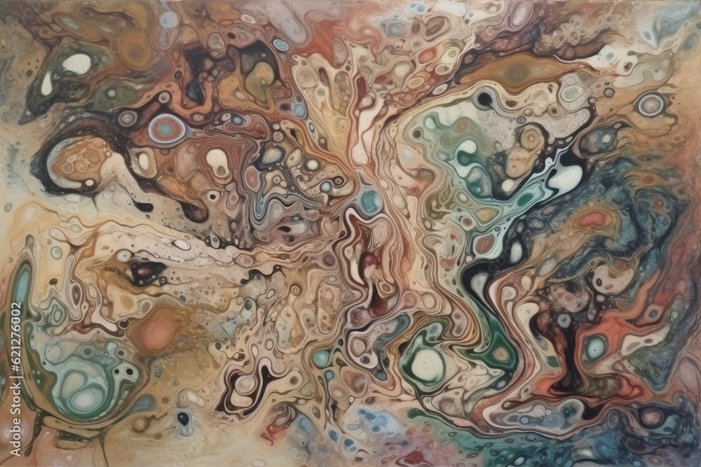 Poster n abstract painting with vibrant colors and dynamic shapes. generative ai
