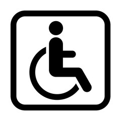 Restroom wheelchair wc symbol, flat web button, toilet vector illustration information