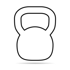 Kettlebell icon, fitness sport symbol, iron equipment vector illustration, workout heavy training web mark