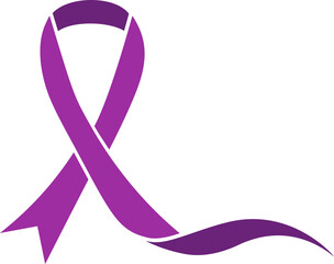 Purple awareness ribbon to support related causes.