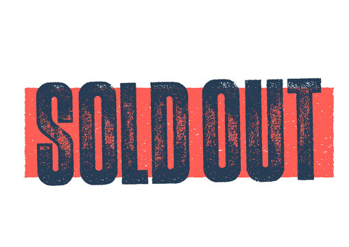 sold out sign banner sticker design