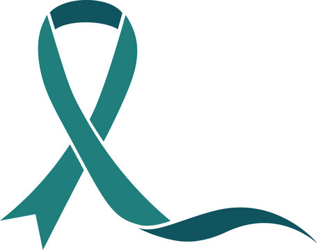 Green or teal awareness ribbon to support related causes.