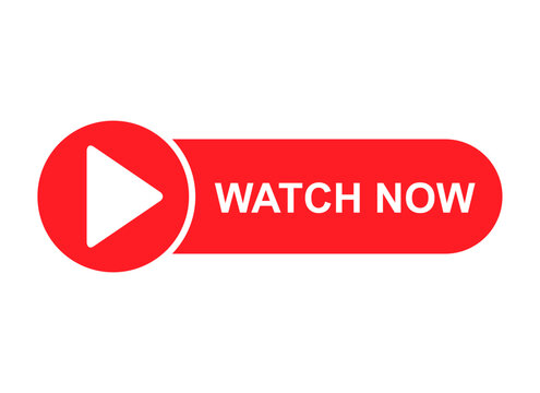 Watch now icon, website online button player symbol, play video vector illustration