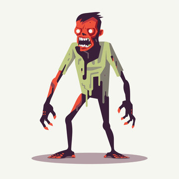 zombie vector flat minimalistic asset isolated illustration