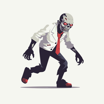 zombie vector flat minimalistic asset isolated illustration