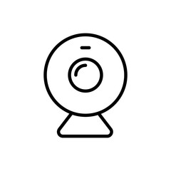 Webcamera outline vector icon isolated on white background. Webcamera line icon for web, mobile and ui design