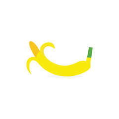 Free vector sticker design with a banana isolated