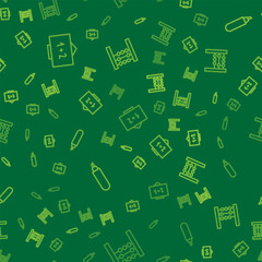 Set line Chalkboard, Marker pen and Abacus on seamless pattern. Vector