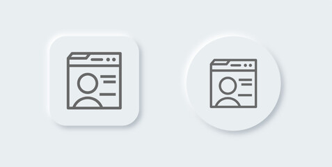 Profile line icon in neomorphic design style. User signs vector illustration.