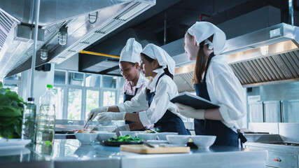 workshop kitchen student school .People training workshops, classes about restaurants and...
