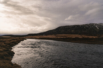 River in Iceland in a cloudy day
