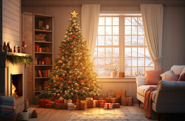 abstract christmas background . generative AI