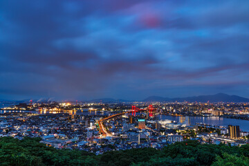 Fototapeta na wymiar 高塔山展望台から見る北九州小倉の景色