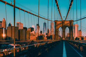 sunrise at the Brooklyn Bridge New York
