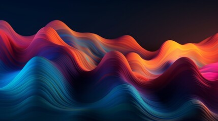 Luminous Abstract Waves on a Playful Shaped Canvas Generative AI