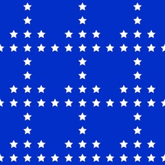 Seamless pattern with stars on a blue background. Vector illustration.