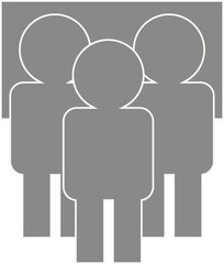 Silhouettes of people in front of the tablet. Flat vector illustration.