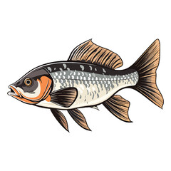 Serene Underwater World: Illustration of a Fish Cory Catfish in its Habitat