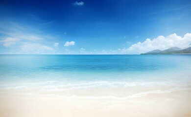 美しい青空と白い砂浜白い雲、海の風景ホリデー