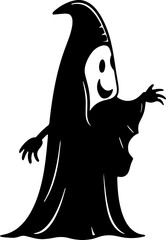 Kids' Favorite Halloween Ghosts Cute Silhouettes in Vector Illustration