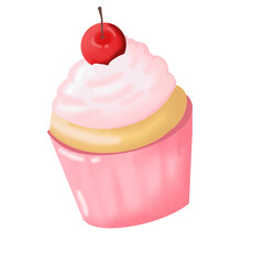 cupcake with pink icing
