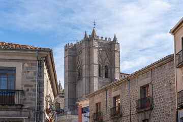 Fototapeta na wymiar Avila Cathedral Tower - Avila, Spain
