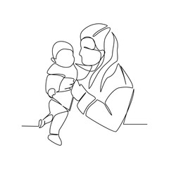 Mother and her baby vector illustration
