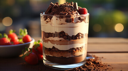 chocolate mousse dessert HD 8K wallpaper Stock Photographic Image