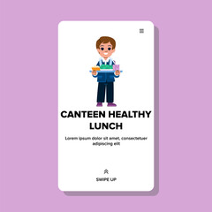cafeteria canteen healthy lunch vector. food dinner, table school, nutrition dining cafeteria canteen healthy lunch web flat cartoon illustration