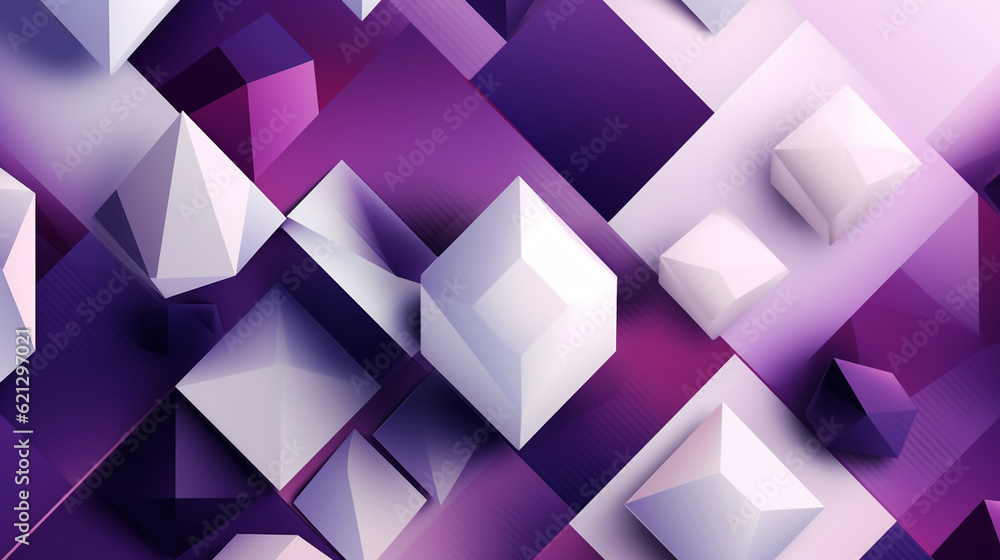 Wall mural Abstract background with 3d geometric shapes. Vector illustration for your design generative ai