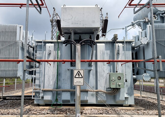 115kV Power Transformer with Fire Protection System in The Switchyard of Substation.