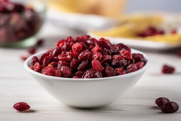 dried cranberries in a white bowl