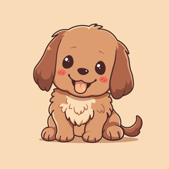 Cute cartoon baby dog illustration