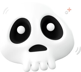 Fototapeta premium Skull Halloween theme elements 3d illustration