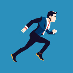 Fototapeta na wymiar Businessman running. Flat design style modern vector illustration concept. EPS 10