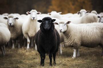 The black sheep in the white herd. Generative AI.