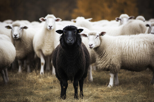 The black sheep in the white herd. Generative AI.