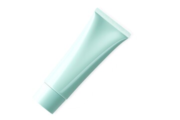 Green moisturizing skin care tube, light green and teal. Isolated, no background. Cosmetics and care concept. Mock up, product placement. Generative AI illustration