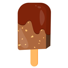 Chocolate ice cream with nuts